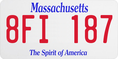 MA license plate 8FI187