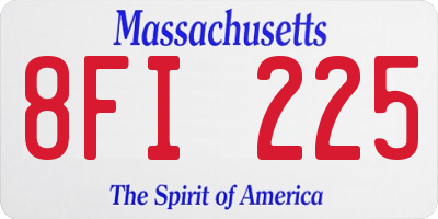 MA license plate 8FI225