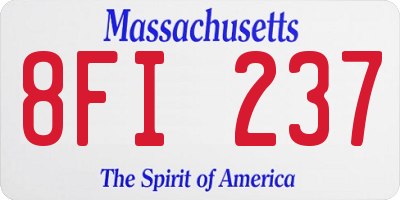 MA license plate 8FI237