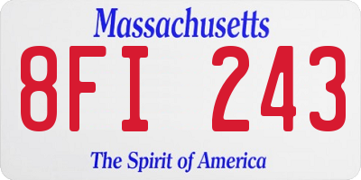 MA license plate 8FI243