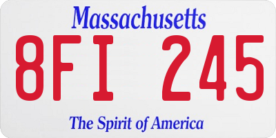 MA license plate 8FI245
