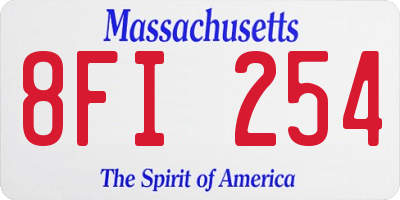 MA license plate 8FI254