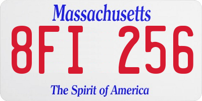 MA license plate 8FI256