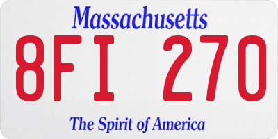 MA license plate 8FI270