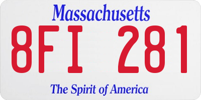 MA license plate 8FI281