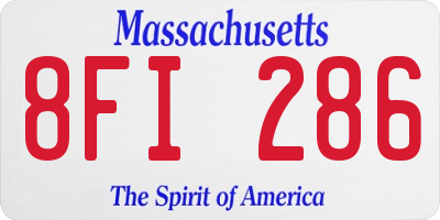 MA license plate 8FI286