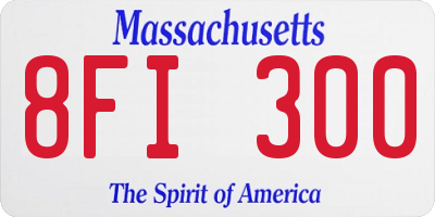 MA license plate 8FI300