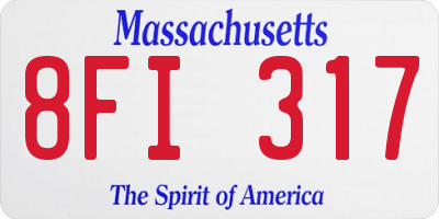 MA license plate 8FI317