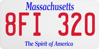 MA license plate 8FI320