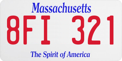 MA license plate 8FI321