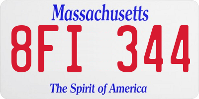 MA license plate 8FI344