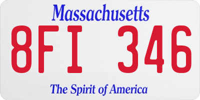 MA license plate 8FI346