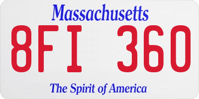 MA license plate 8FI360