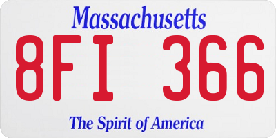 MA license plate 8FI366