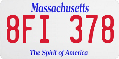 MA license plate 8FI378