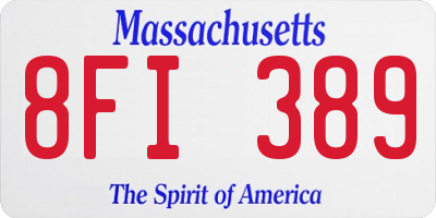 MA license plate 8FI389