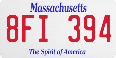 MA license plate 8FI394