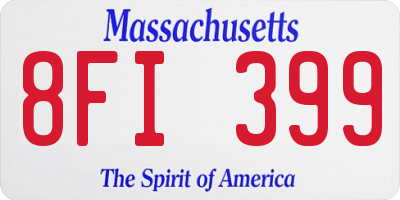 MA license plate 8FI399