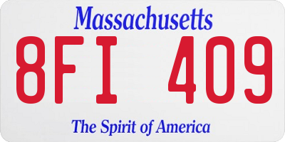 MA license plate 8FI409