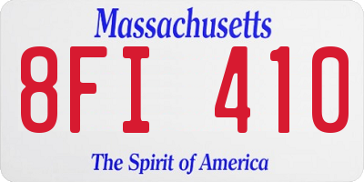 MA license plate 8FI410