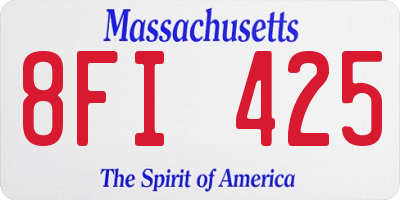 MA license plate 8FI425