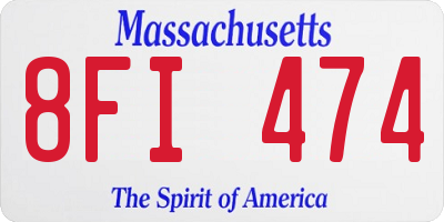 MA license plate 8FI474
