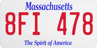 MA license plate 8FI478
