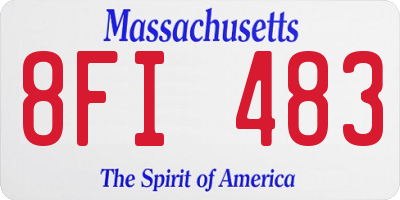 MA license plate 8FI483