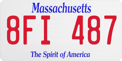 MA license plate 8FI487