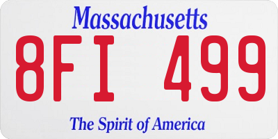 MA license plate 8FI499
