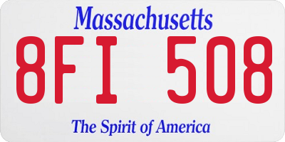 MA license plate 8FI508