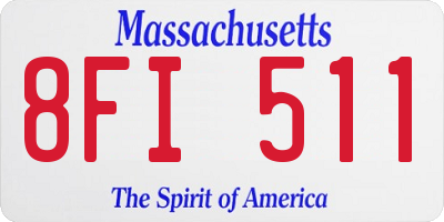 MA license plate 8FI511