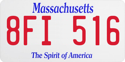MA license plate 8FI516