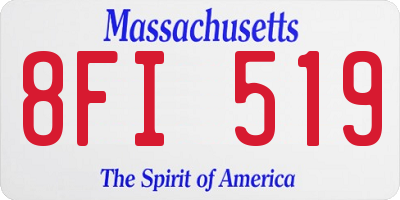 MA license plate 8FI519