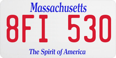 MA license plate 8FI530
