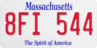 MA license plate 8FI544