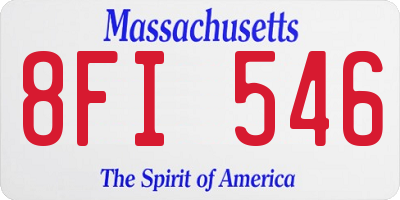 MA license plate 8FI546