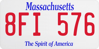 MA license plate 8FI576