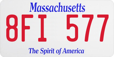 MA license plate 8FI577