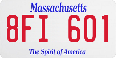MA license plate 8FI601