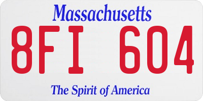MA license plate 8FI604