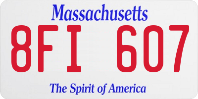 MA license plate 8FI607