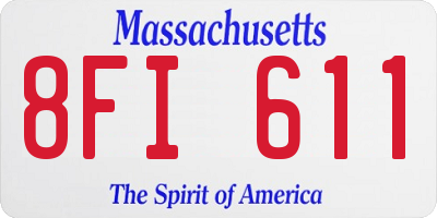 MA license plate 8FI611