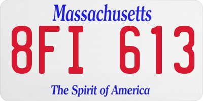 MA license plate 8FI613