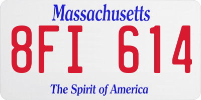 MA license plate 8FI614