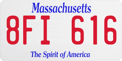 MA license plate 8FI616