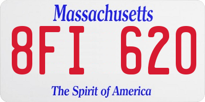 MA license plate 8FI620