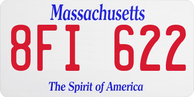 MA license plate 8FI622
