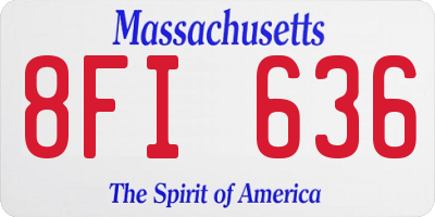 MA license plate 8FI636