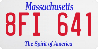 MA license plate 8FI641